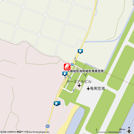 奄美空港付近の地図